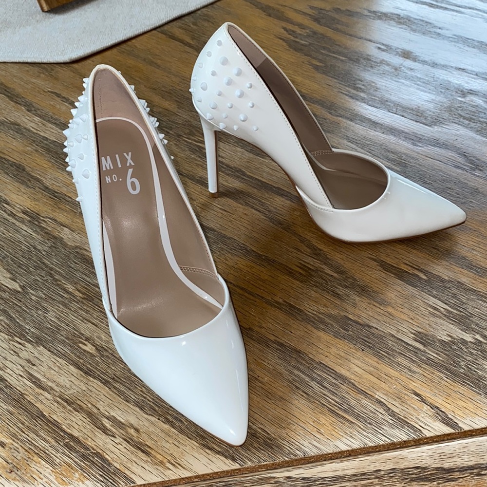 White Studded Heels